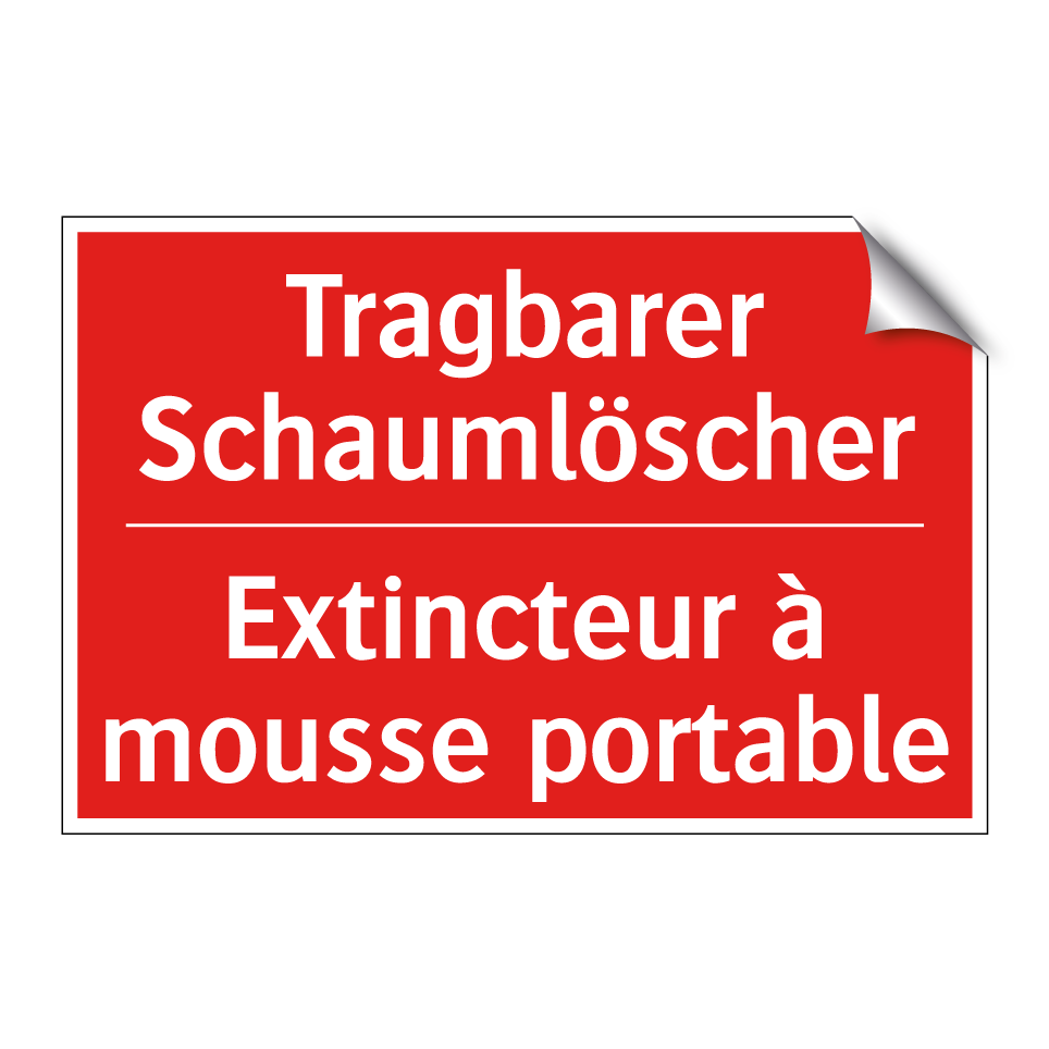 Tragbarer Schaumlöscher - Extincteur à mousse portable