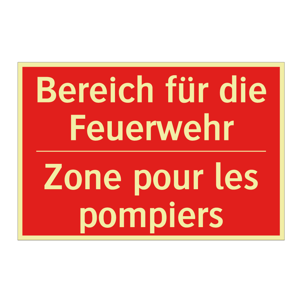 Bereich für die Feuerwehr - Zone pour les pompiers