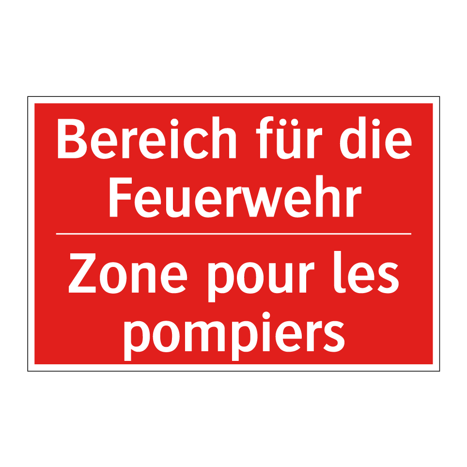 Bereich für die Feuerwehr - Zone pour les pompiers