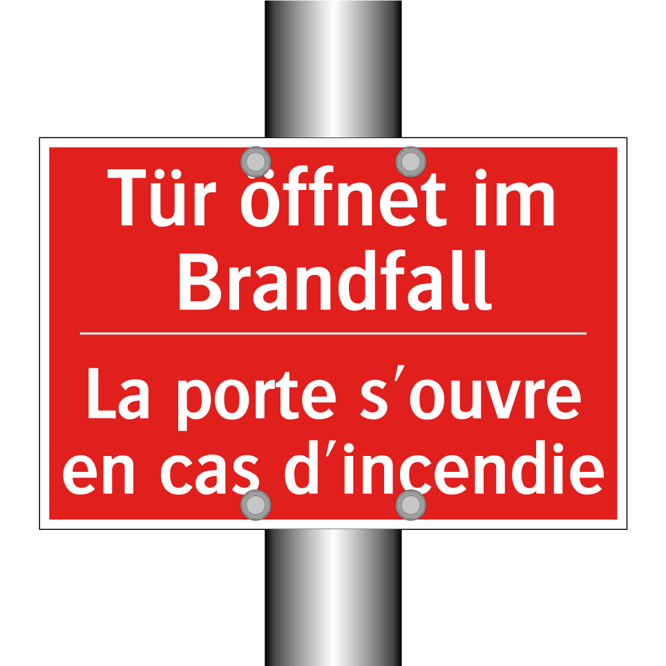 Tür öffnet im Brandfall - La porte s'ouvre en cas d'incendie /.../