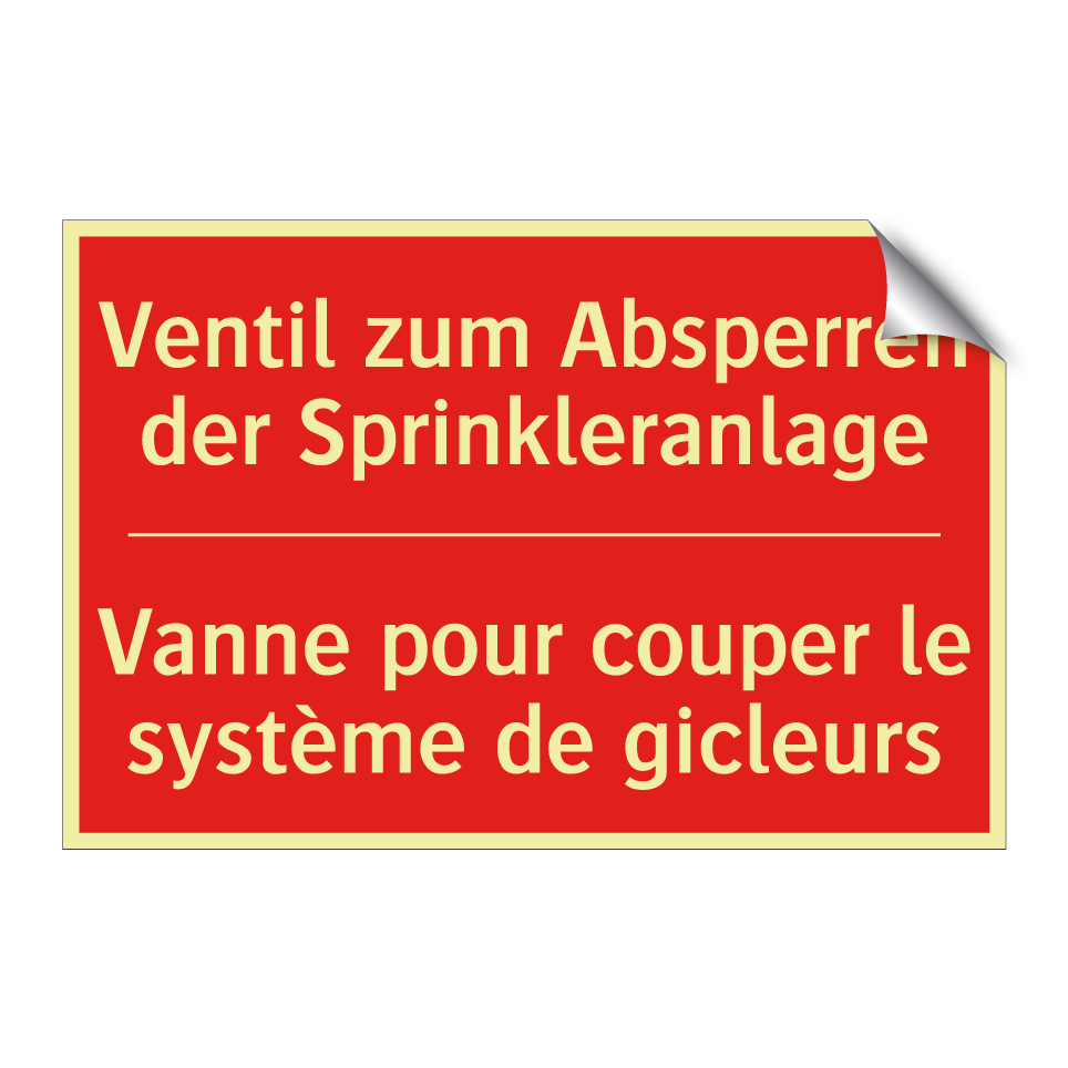 Ventil zum Absperren der Sprinkleranlage /.../ - Vanne pour couper le système de  /.../