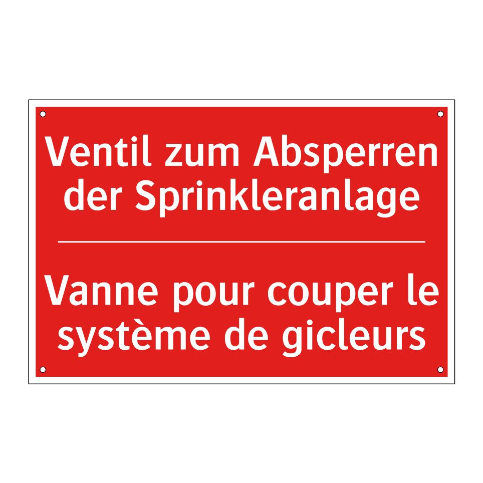 Ventil zum Absperren der Sprinkleranlage /.../ - Vanne pour couper le système de  /.../