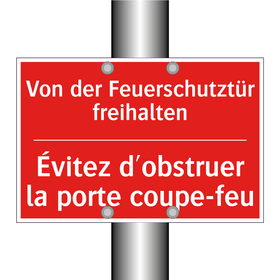Von der Feuerschutztür freihalten /.../ - Évitez d'obstruer la porte coupe-feu /.../