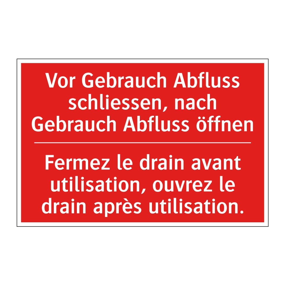 Vor Gebrauch Abfluss schließen,  /.../ - Fermez le drain avant utilisation,  /.../