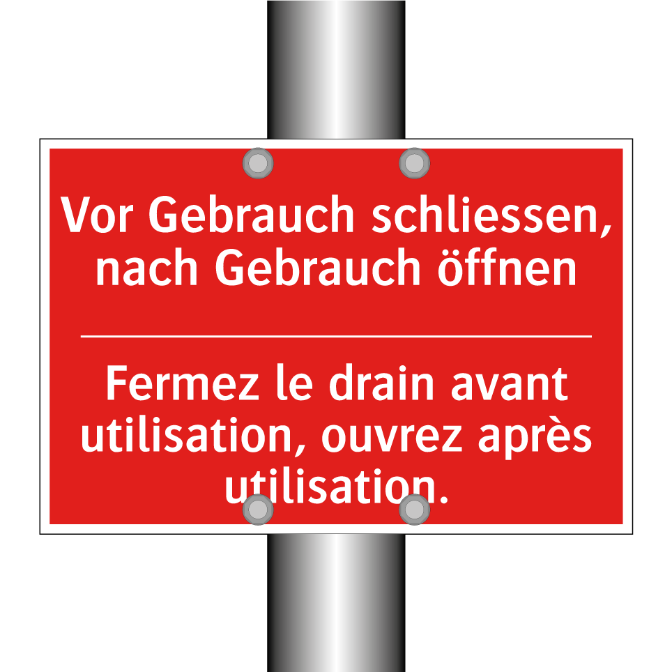 Vor Gebrauch schließen, nach Gebrauch  /.../ - Fermez le drain avant utilisation,  /.../