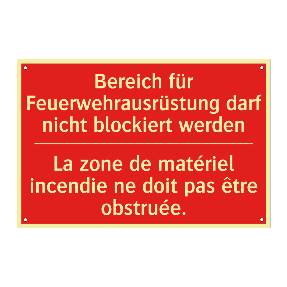 Bereich für Feuerwehrausrüstung  /.../ - La zone de matériel incendie ne  /.../