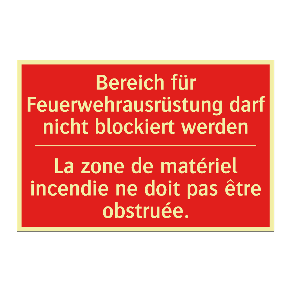 Bereich für Feuerwehrausrüstung  /.../ - La zone de matériel incendie ne  /.../