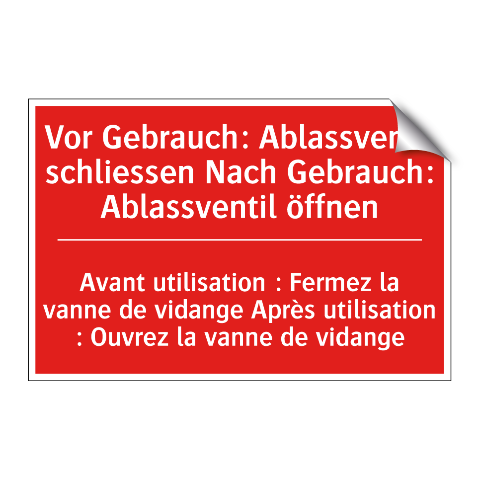 Vor Gebrauch: Ablassventil schließen  /.../ - Avant utilisation : Fermez la  /.../