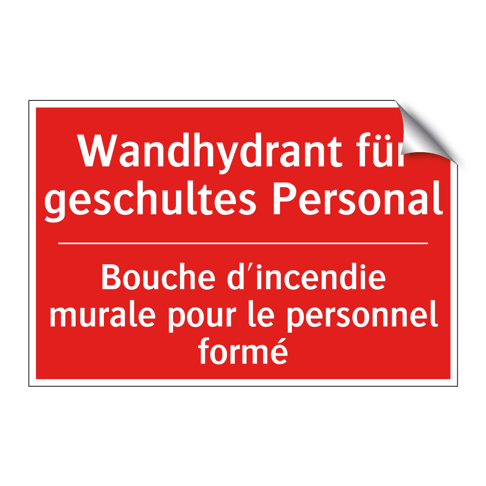 Wandhydrant für geschultes Personal /.../ - Bouche d'incendie murale pour  /.../