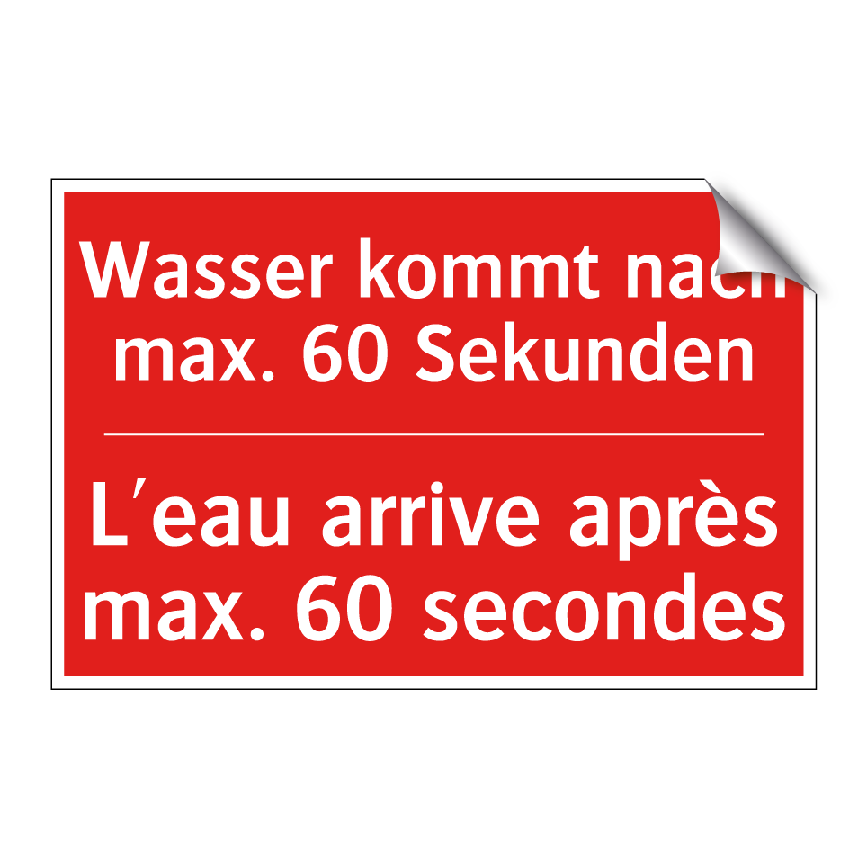 Wasser kommt nach max. 60 Sekunden /.../ - L'eau arrive après max. 60 secondes /.../