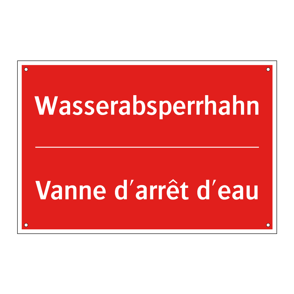 Wasserabsperrhahn - Vanne d'arrêt d'eau