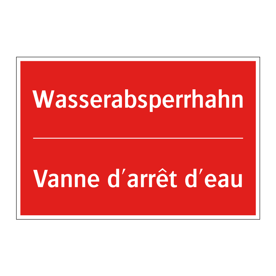 Wasserabsperrhahn - Vanne d'arrêt d'eau