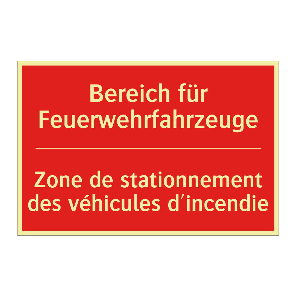 Bereich für Feuerwehrfahrzeuge - Zone de stationnement des véhicules  /.../