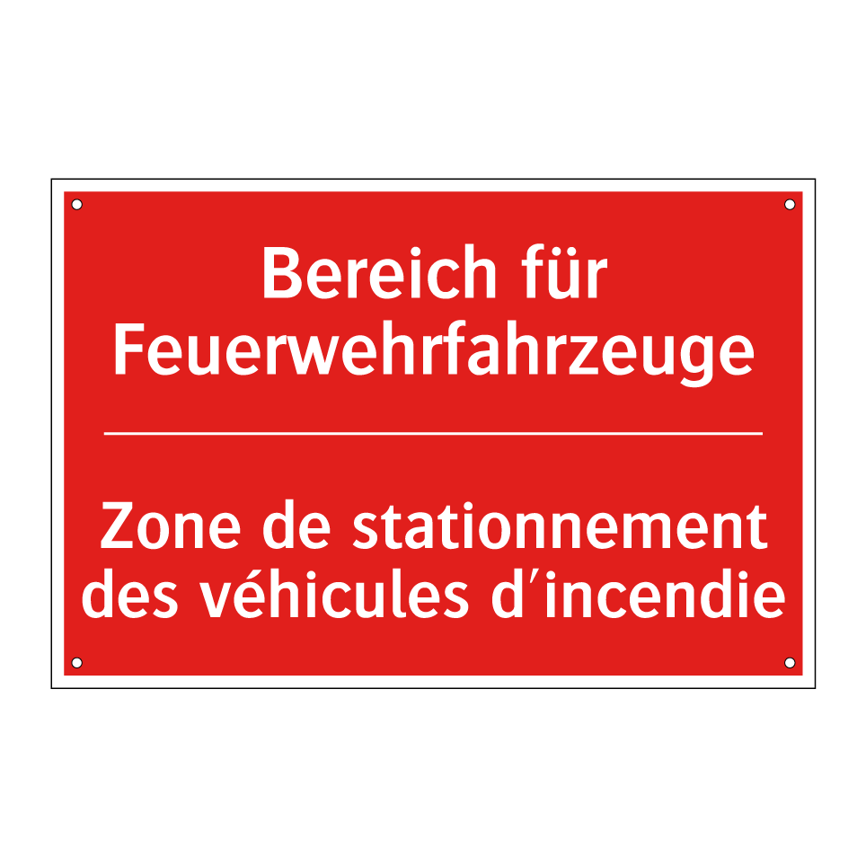 Bereich für Feuerwehrfahrzeuge - Zone de stationnement des véhicules  /.../