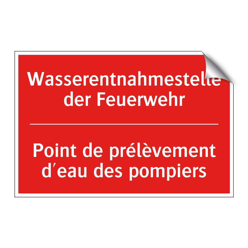 Wasserentnahmestelle der Feuerwehr /.../ - Point de prélèvement d'eau des  /.../