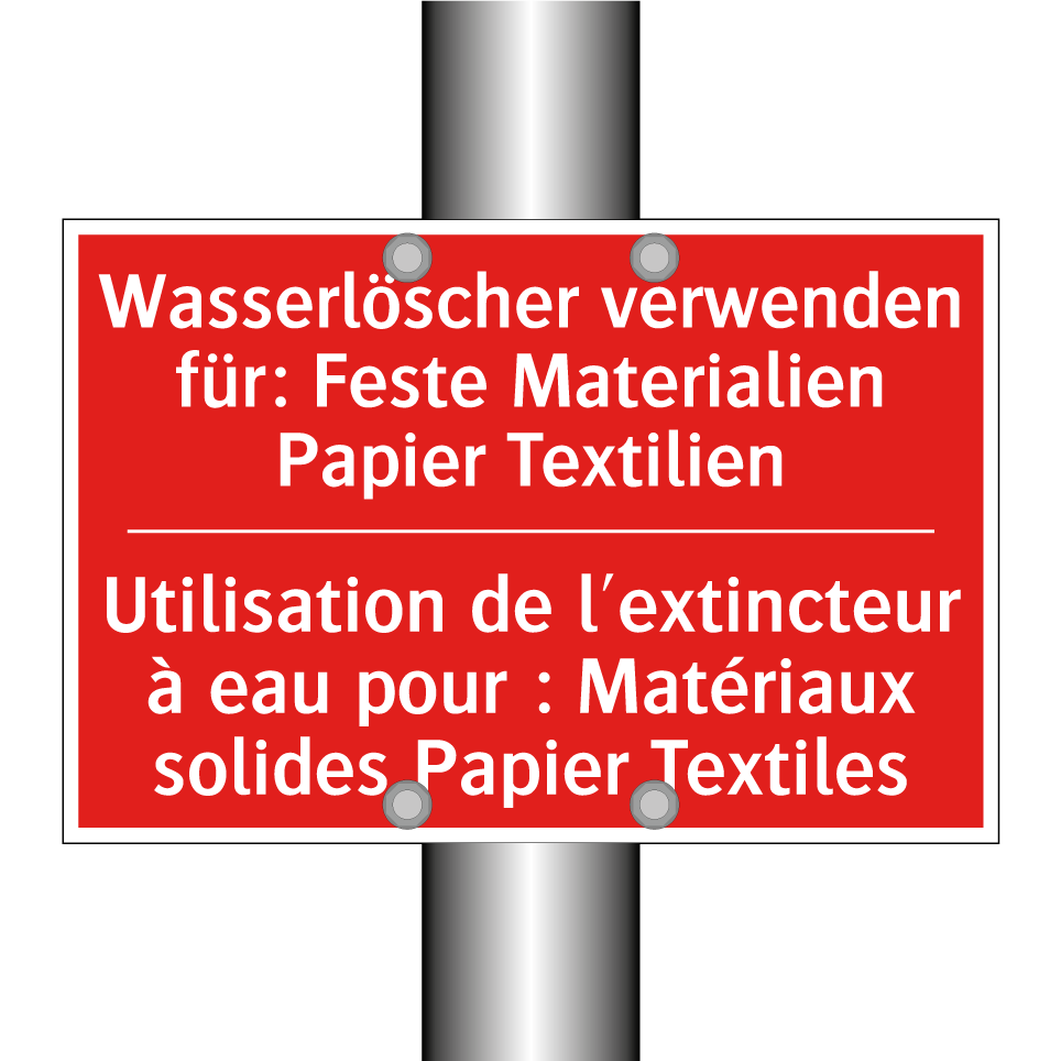 Wasserlöscher verwenden für: Feste  /.../ - Utilisation de l'extincteur à  /.../
