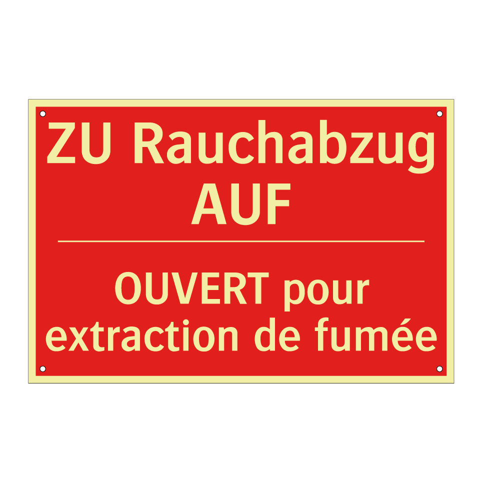 ZU Rauchabzug AUF - OUVERT pour extraction de fumée /.../