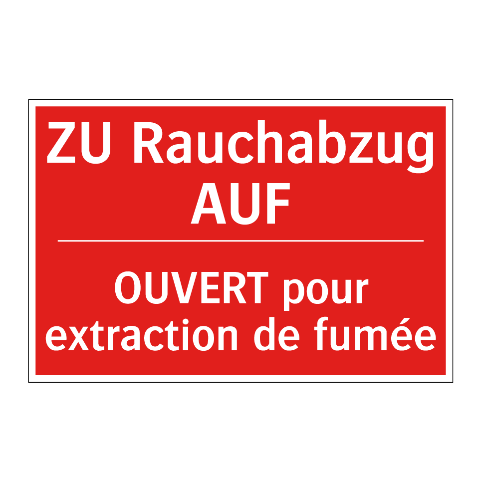 ZU Rauchabzug AUF - OUVERT pour extraction de fumée /.../