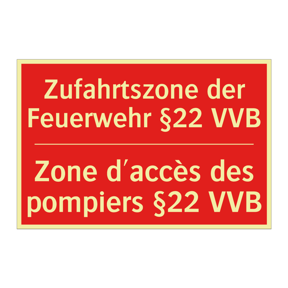 Zufahrtszone der Feuerwehr §22  /.../ - Zone d'accès des pompiers §22  /.../