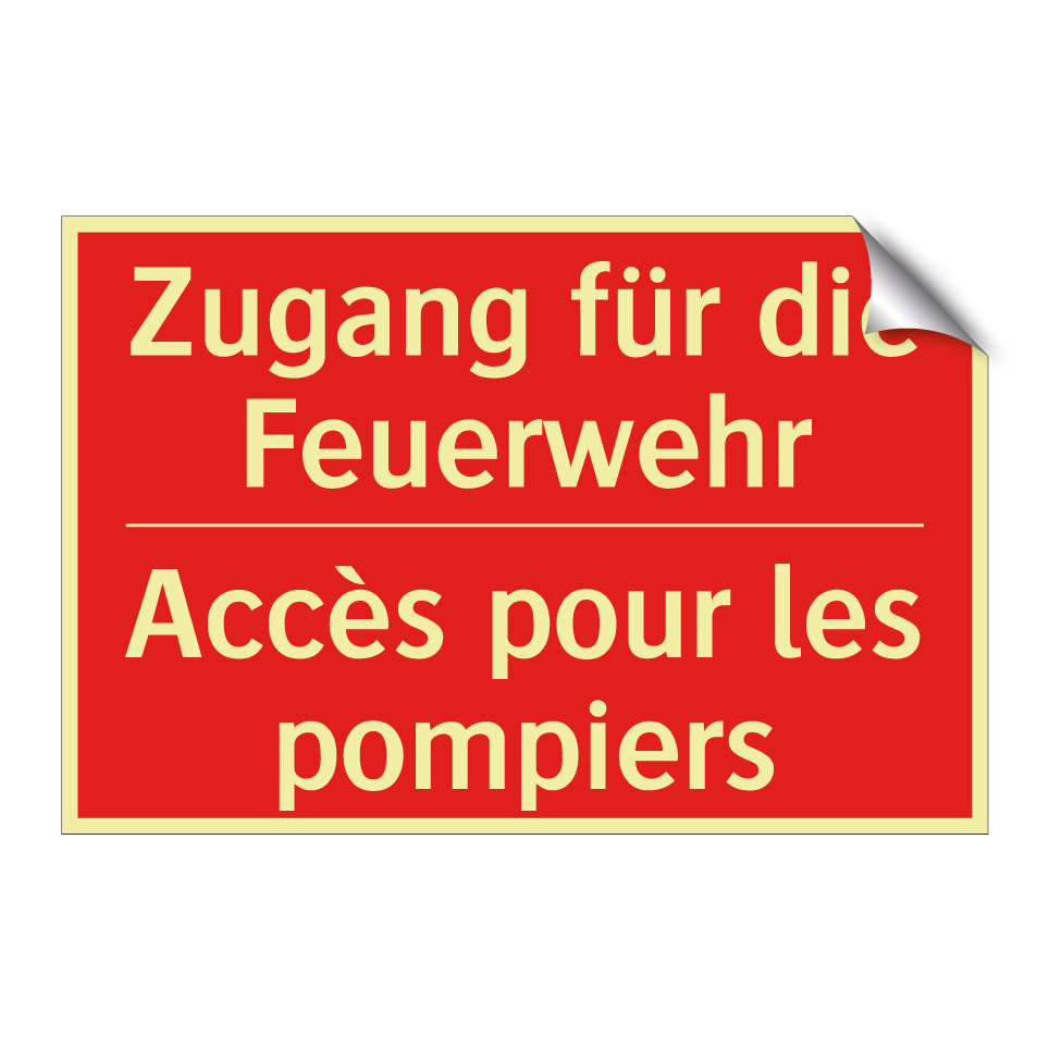 Zugang für die Feuerwehr - Accès pour les pompiers
