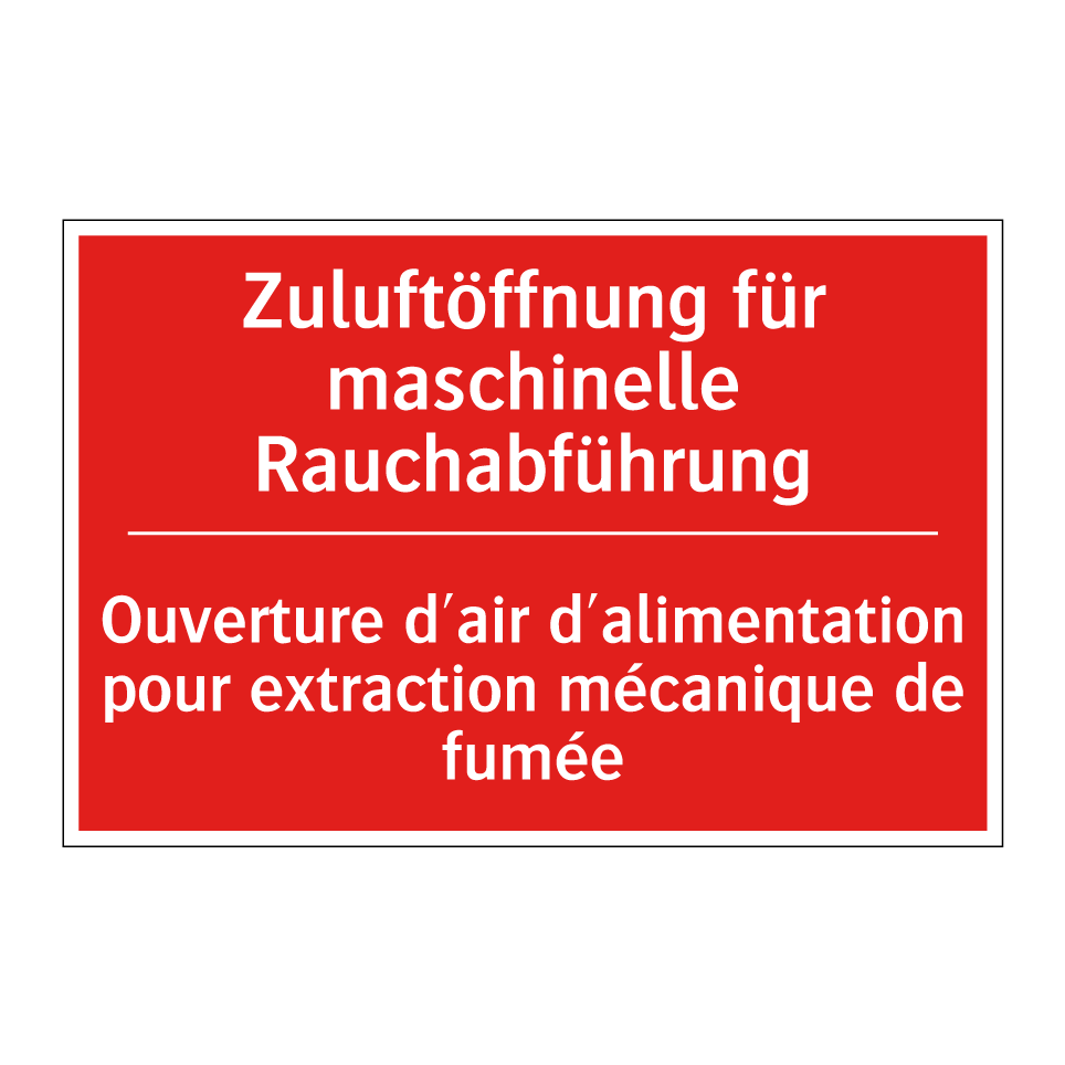 Zuluftöffnung für maschinelle  /.../ - Ouverture d'air d'alimentation  /.../