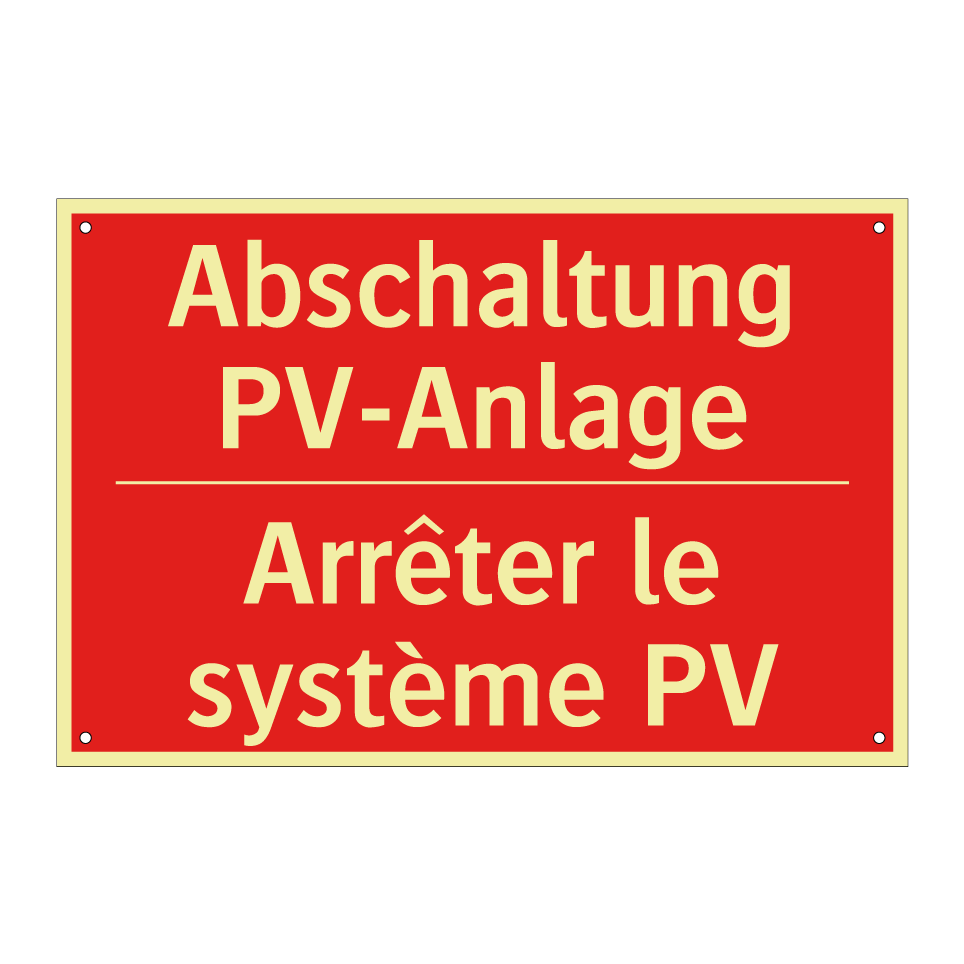 Abschaltung PV-Anlage - Arrêter le système PV