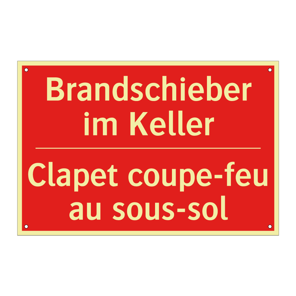 Brandschieber im Keller - Clapet coupe-feu au sous-sol