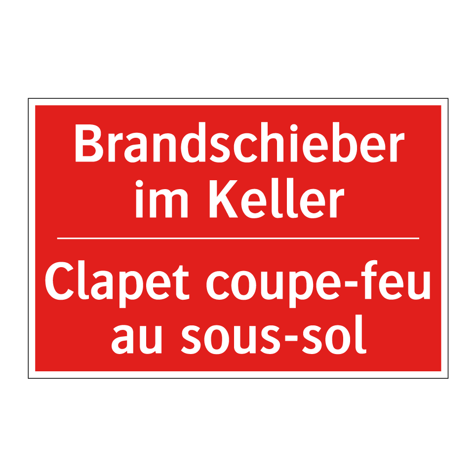 Brandschieber im Keller - Clapet coupe-feu au sous-sol