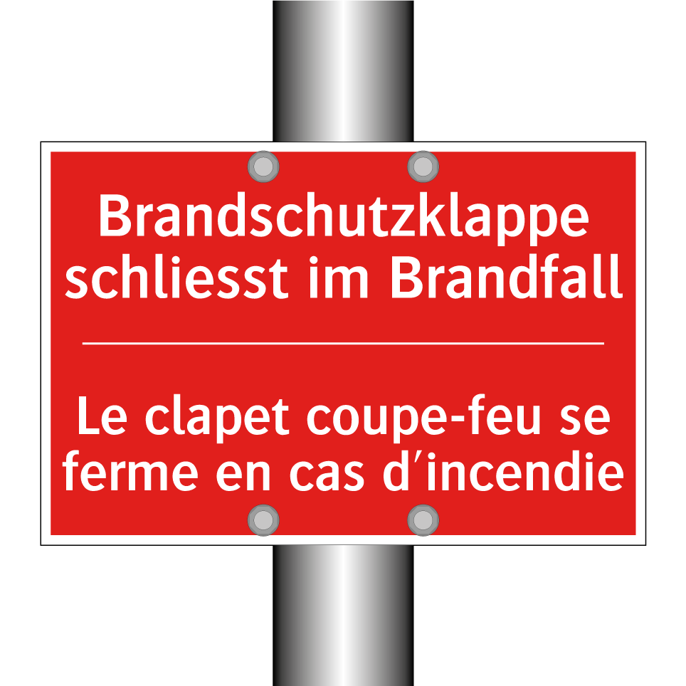 Brandschutzklappe schließt im  /.../ - Le clapet coupe-feu se ferme en  /.../