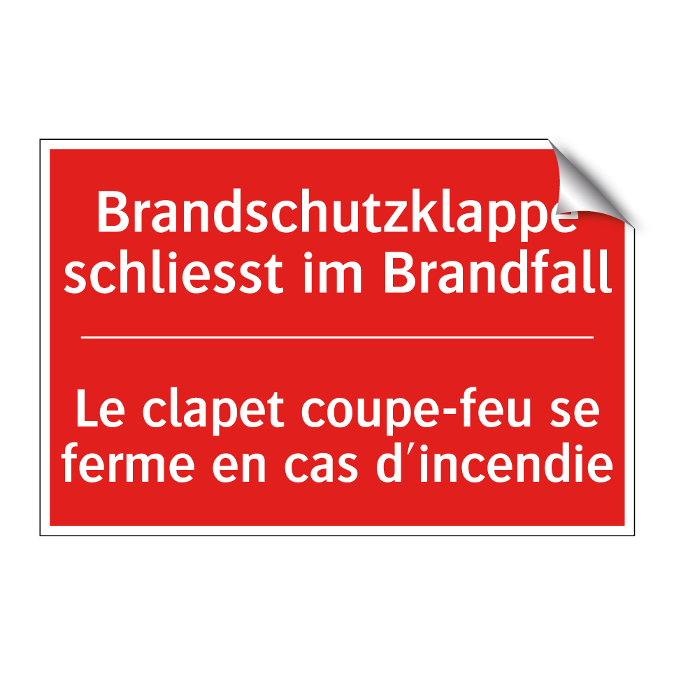 Brandschutzklappe schließt im  /.../ - Le clapet coupe-feu se ferme en  /.../