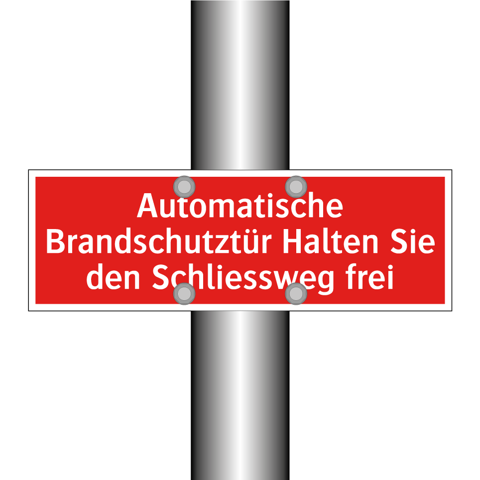 Automatische Brandschutztür Halten Sie den Schliessweg frei