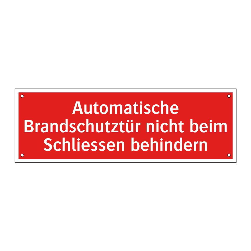 Automatische Brandschutztür nicht beim Schliessen behindern