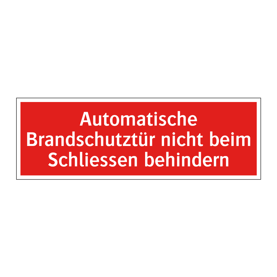 Automatische Brandschutztür nicht beim Schliessen behindern
