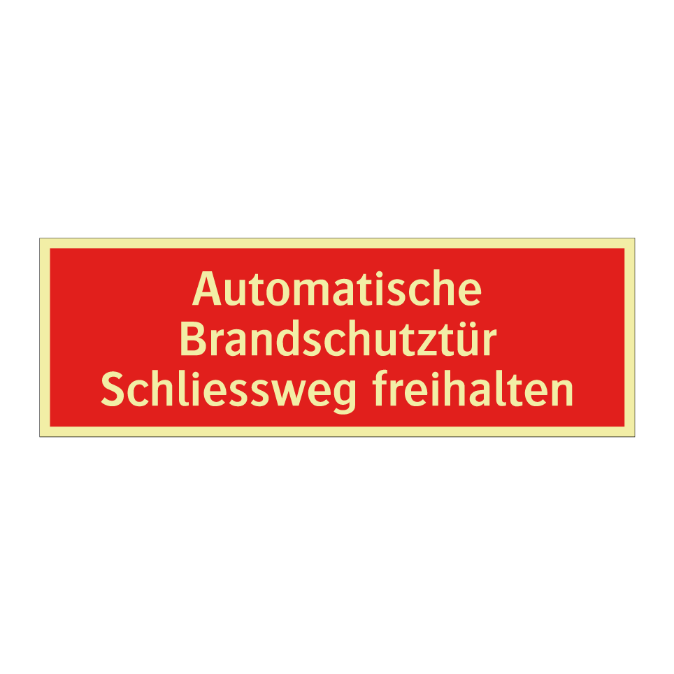 Automatische Brandschutztür Schliessweg freihalten