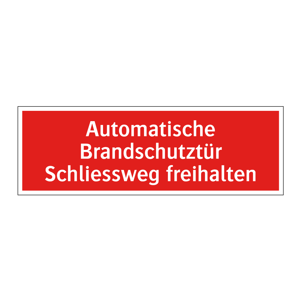 Automatische Brandschutztür Schliessweg freihalten