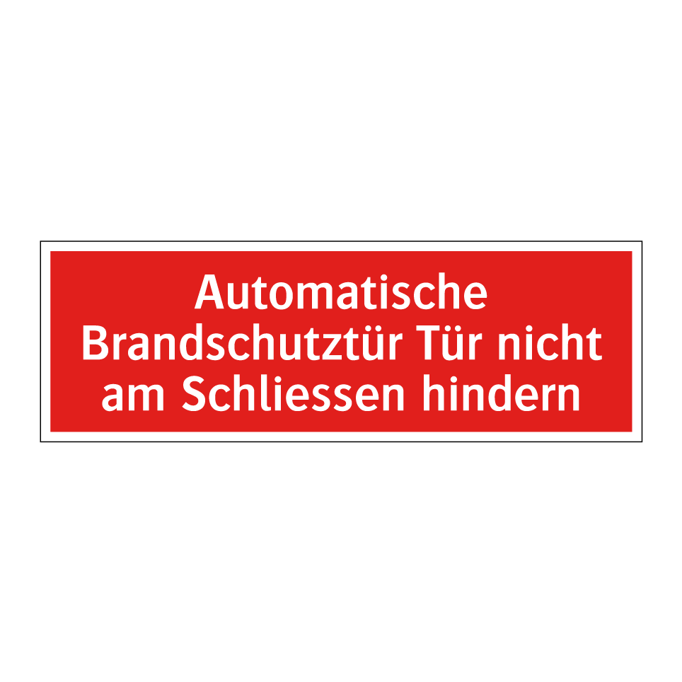 Automatische Brandschutztür Tür nicht am Schliessen hindern