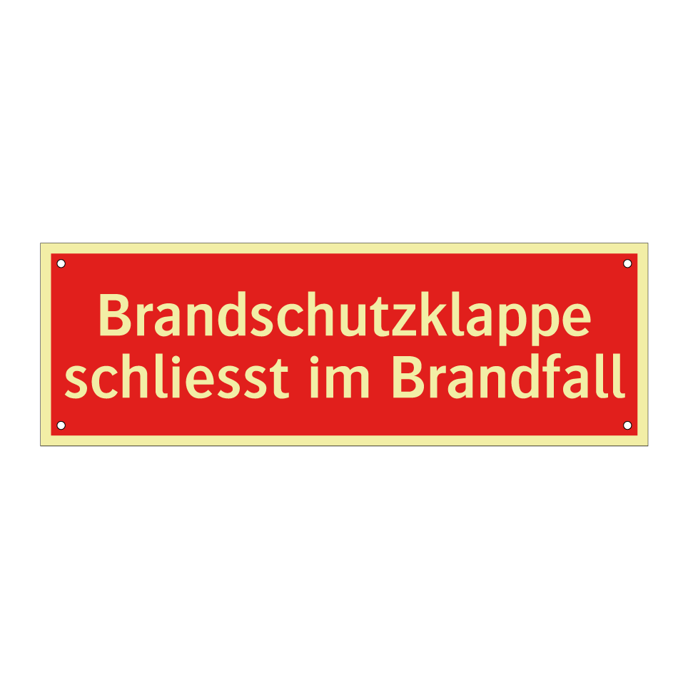 Brandschutzklappe schliesst im Brandfall