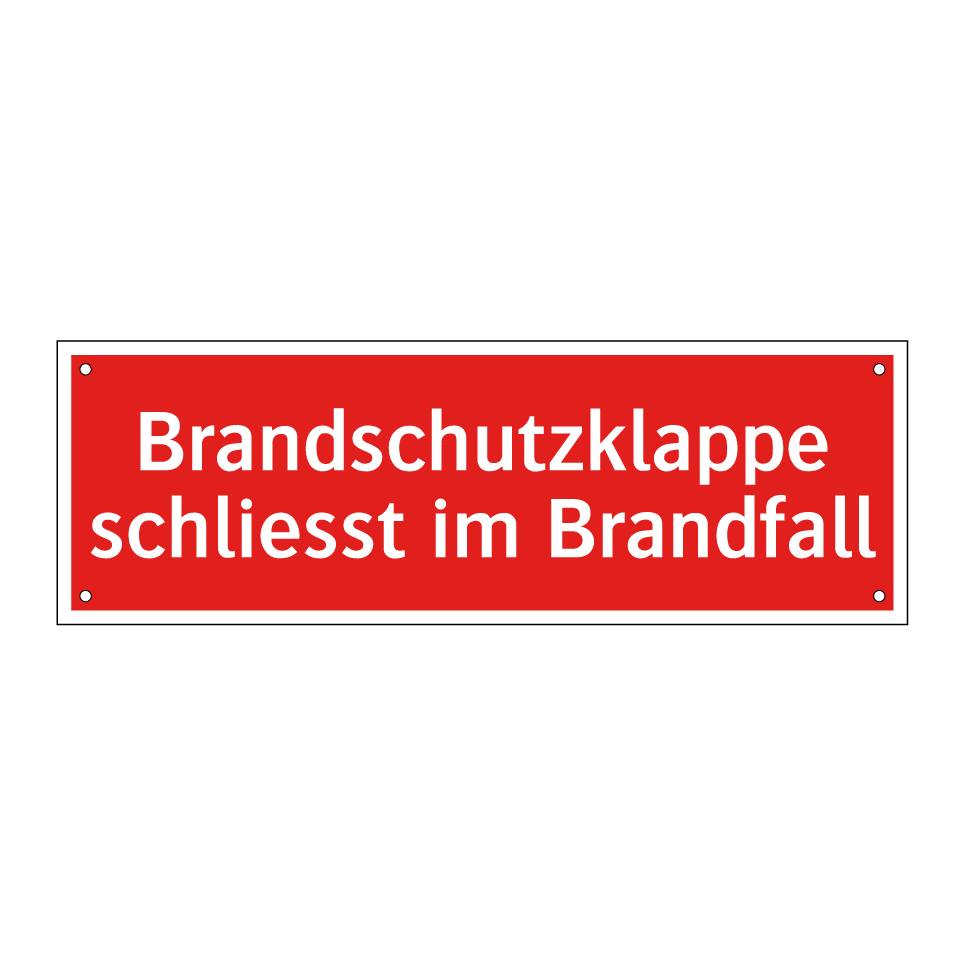 Brandschutzklappe schliesst im Brandfall