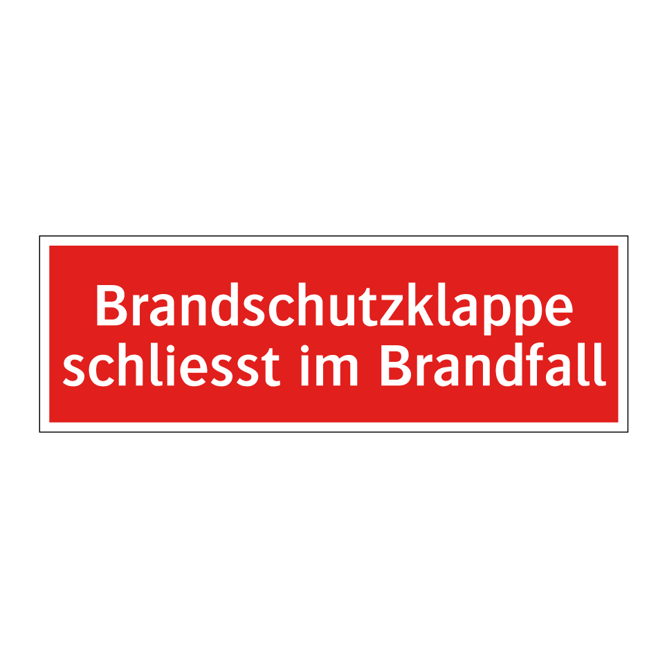 Brandschutzklappe schliesst im Brandfall