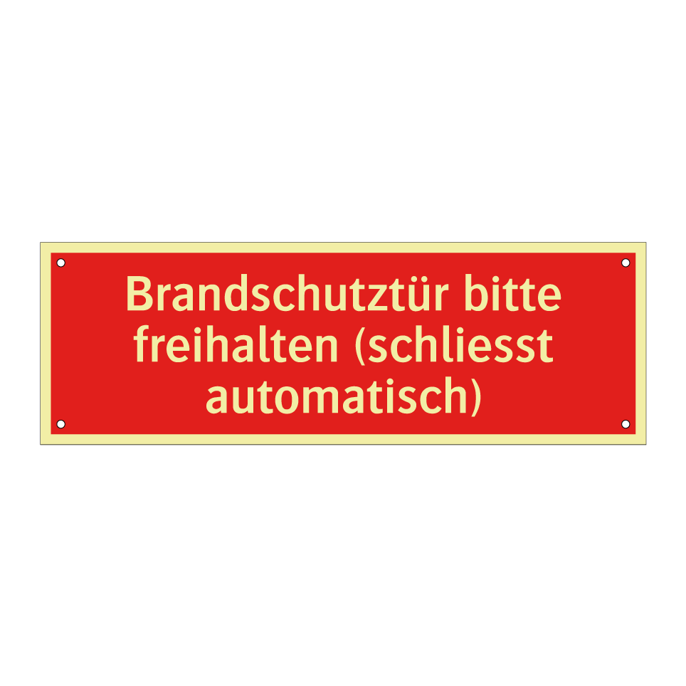 Brandschutztür bitte freihalten (schliesst automatisch)