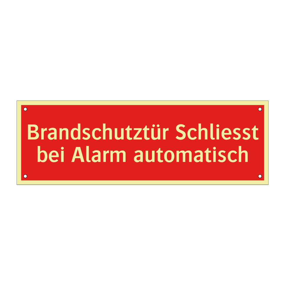 Brandschutztür Schliesst bei Alarm automatisch