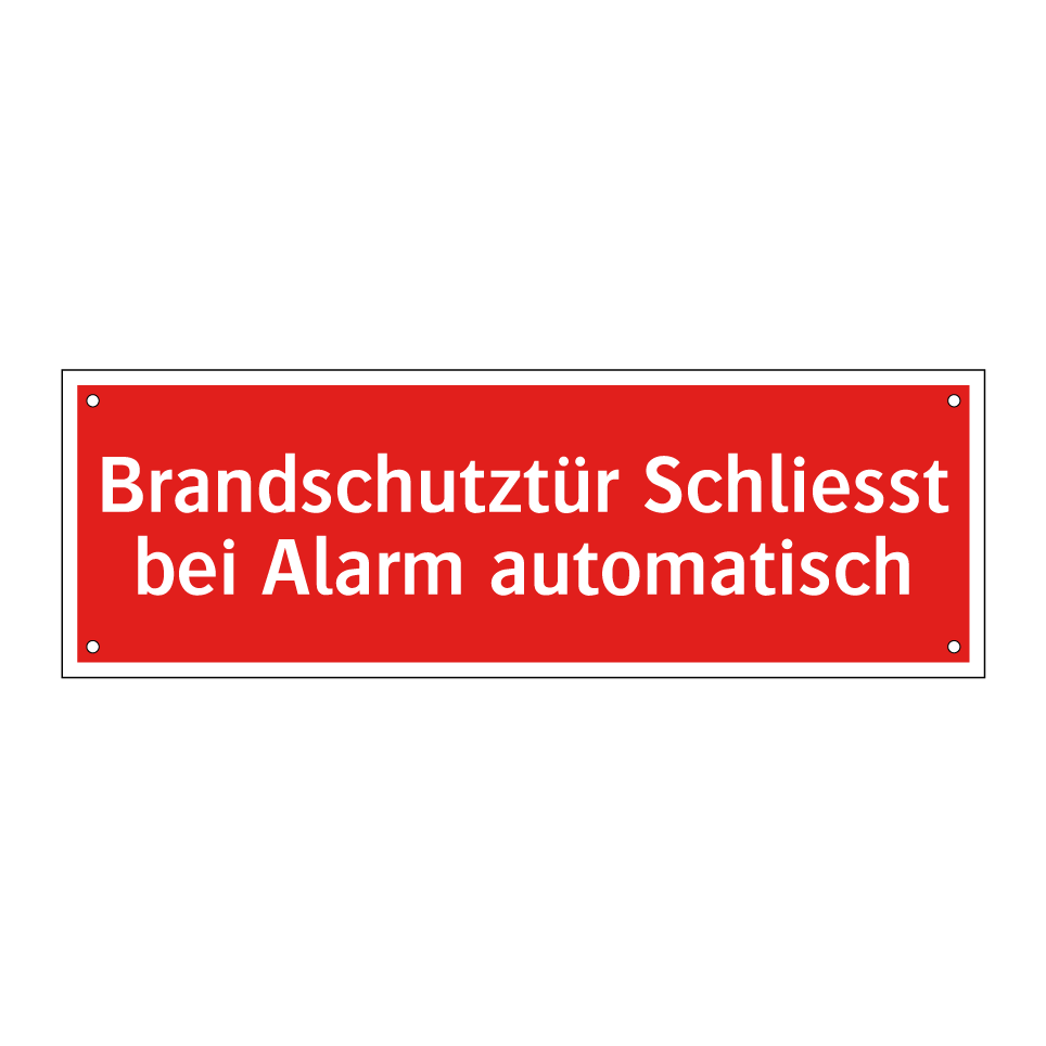 Brandschutztür Schliesst bei Alarm automatisch
