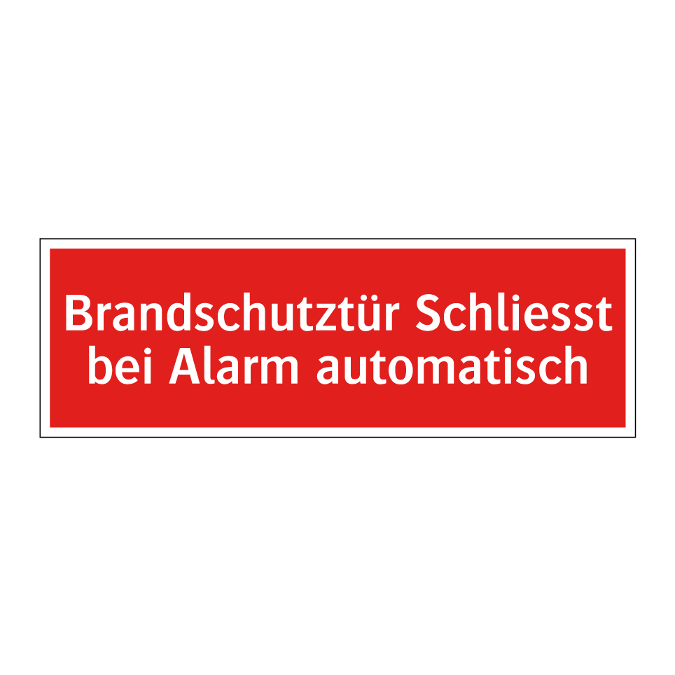 Brandschutztür Schliesst bei Alarm automatisch