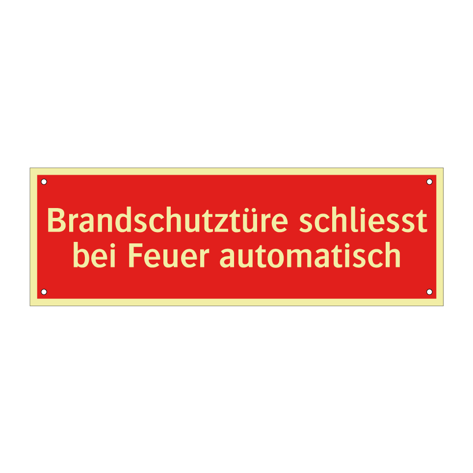 Brandschutztüre schliesst bei Feuer automatisch