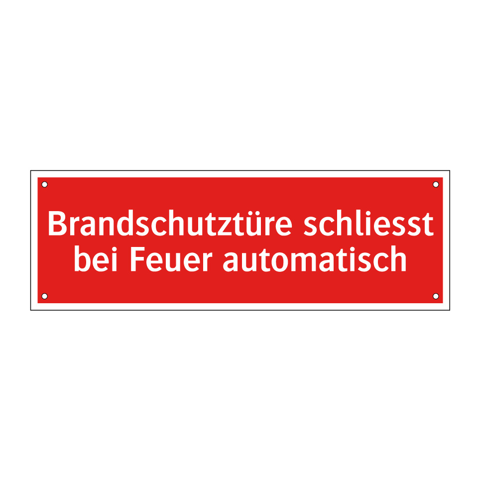 Brandschutztüre schliesst bei Feuer automatisch