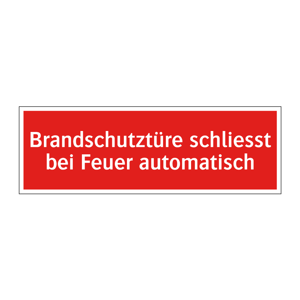 Brandschutztüre schliesst bei Feuer automatisch