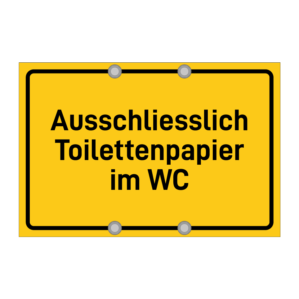 Ausschliesslich Toilettenpapier im WC