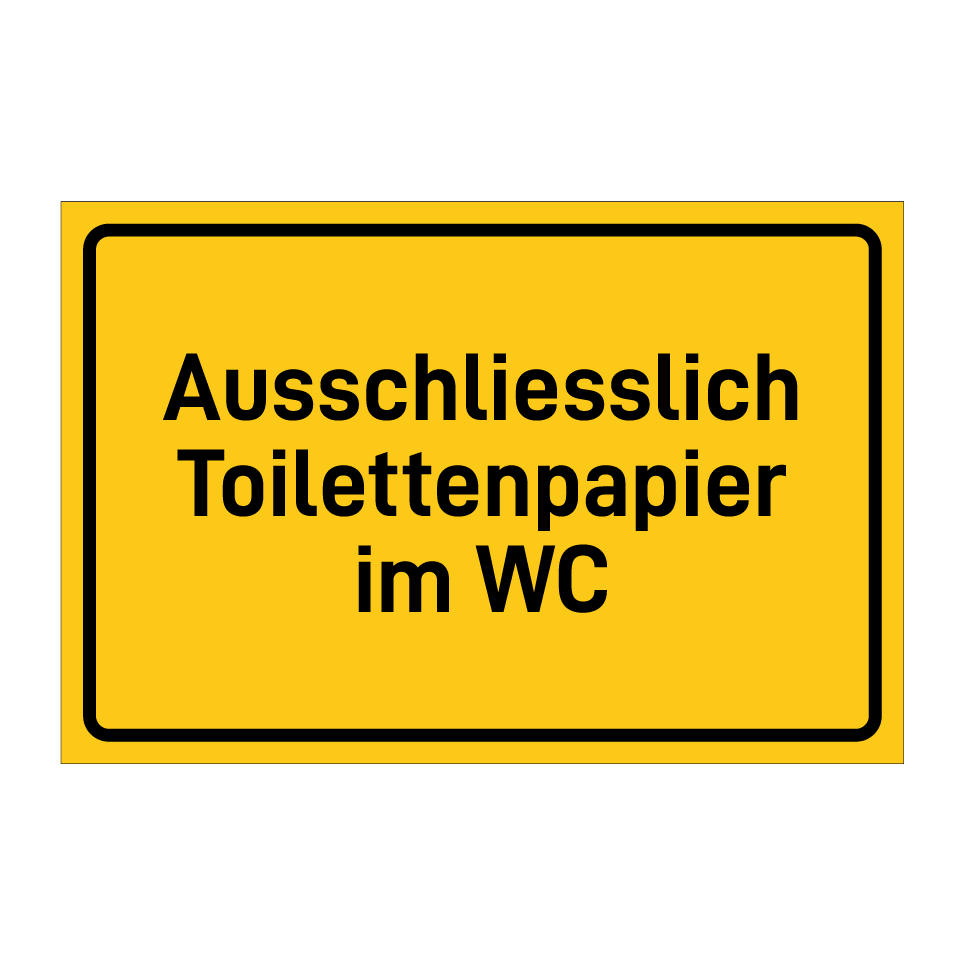 Ausschliesslich Toilettenpapier im WC