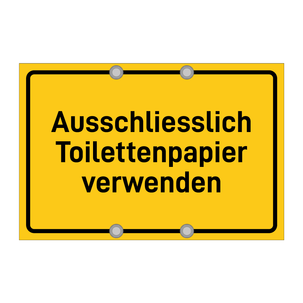 Ausschliesslich Toilettenpapier verwenden