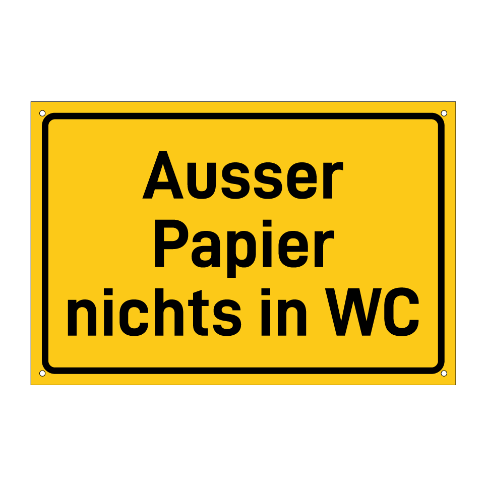 Ausser Papier nichts in WC